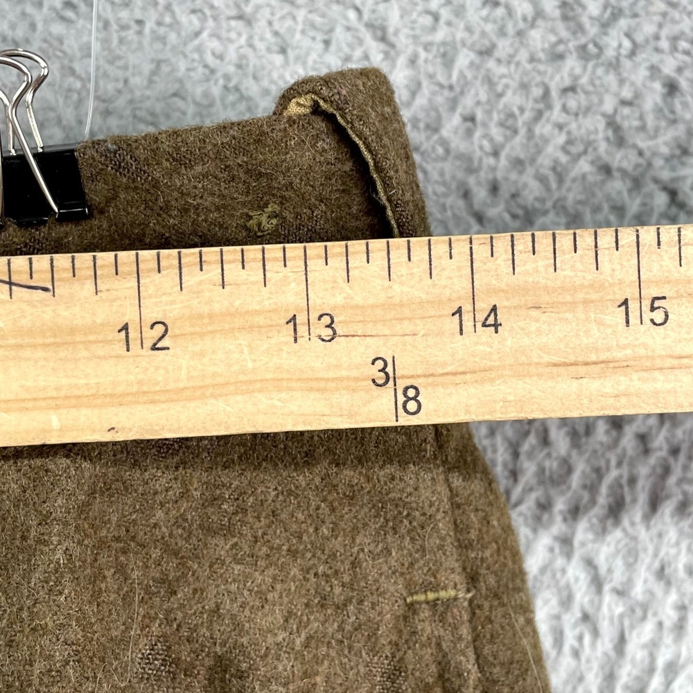 Vintage 1948 Belgian Military Field Pants Mens 27x28.5* Brown Wool Army Tactical - Picture 3 of 14